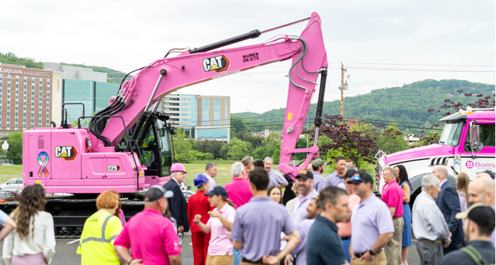 Carter Machinery Pink Excavator, Taubman Carilion Cancer Center