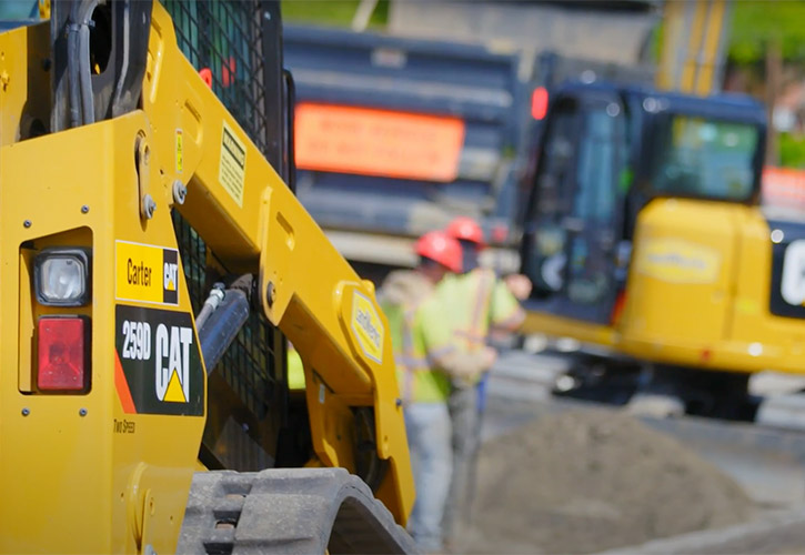 Cat equipment on a jobsite